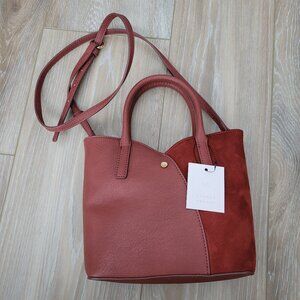 NWT LC Lauren Conrad Tulip Mini Crossbody Bag | Mahogany